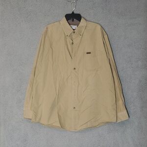 Carhartt Men's Button Down Khaki Casual Shirt Size XL